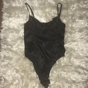Satin bodysuit - Black